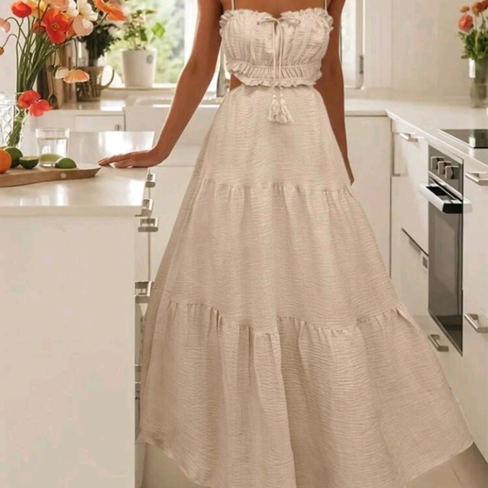 Elegant Cream Maxi Dress